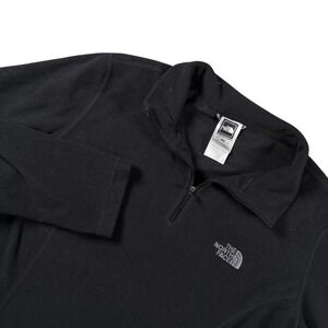 The North Face TKA 100 Womens 1/4 Zip Fleece Pullover Black Sz M Gorpcore